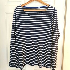 Boden Ella Breton Top Navy Stripe Size 20/22 Cotton Classic Nautical Boating